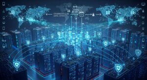 Infraestrutura técnica de servidores IPTV com CDN e balanceamento de carga.