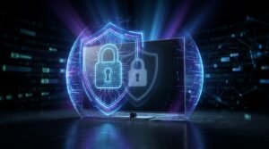 Escudo digital VPN garantindo segurança ao usar canais IPTV em Portugal.
